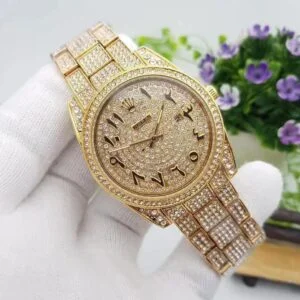 Arabic Full Diamond Watch