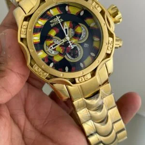 Snake Dial Watch Yellow Red Black